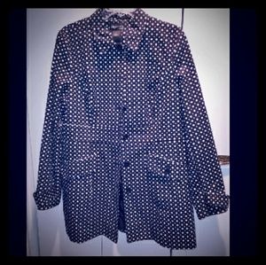 STYLE &COMPANY Black polka dot raincoat